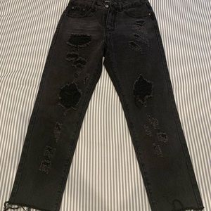 Acid wash black jeans